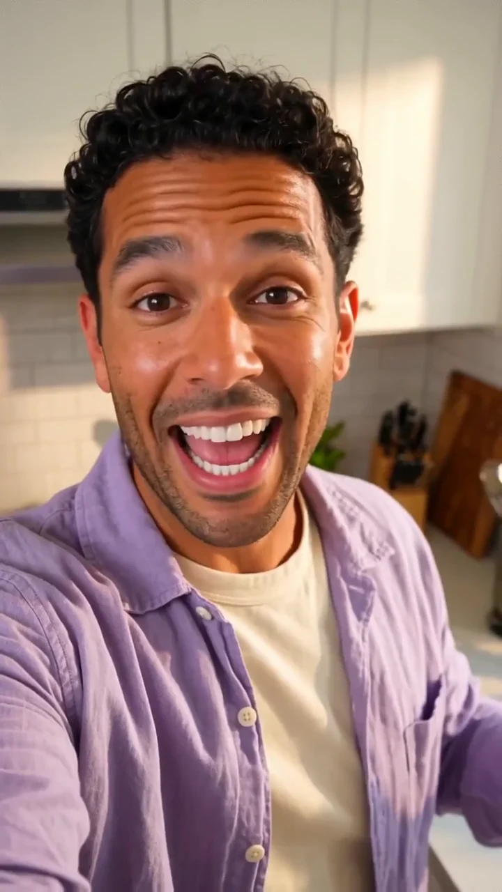 Gelo, café e um criador pronto para sair: uma rotina em inglês com edição rápida e energia de vídeo social.